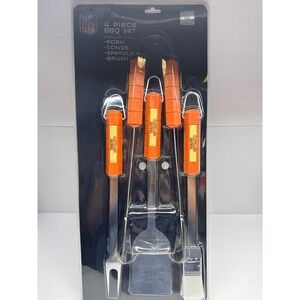 NFL Cleveland Browns BBQ Set 4 Piece Stainless Steel Grilling Tools Siskiyou New